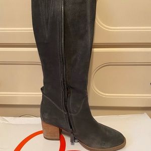 Blondo Gray Suede Riding Boots